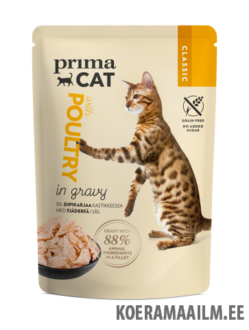 PrimaCat Classic kassieine linnuliha kastmes 28x85g (KAST)