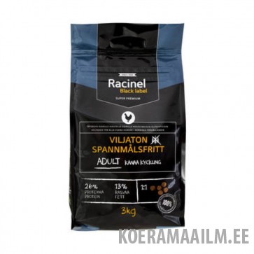 Racinel Black Label kuivtoit täiskasvanud koertele kanaga 3 kg