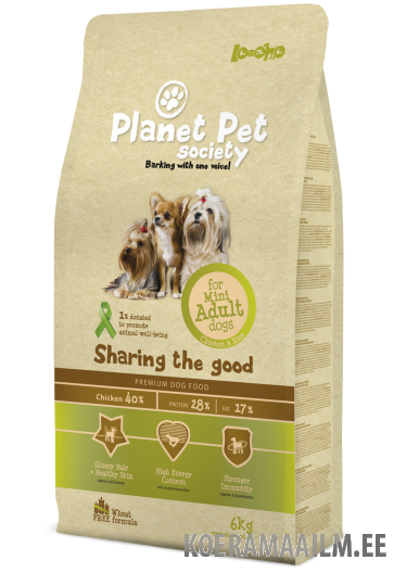  Planet Pet Society kuivtoit väikest tõugu täiskasvanud koerale 6kg
