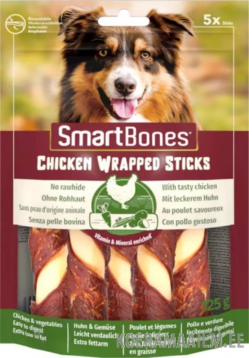 SmartBones Chicken Wrap. Sticks Medium 5 tk