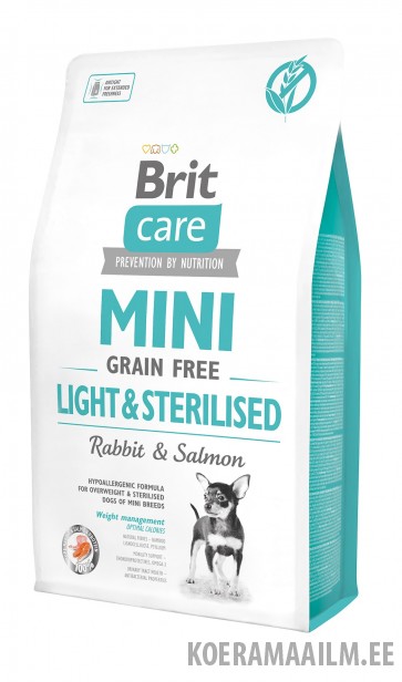 Brit Care Mini Light & Sterilised teraviljavaba koeratoit 2 kg