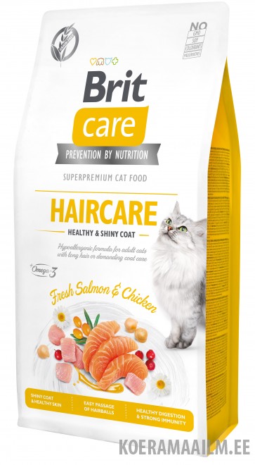 Brit Care Cat Grain-Free Haircare Healthy & Shiny coat kassitoit 7 kg