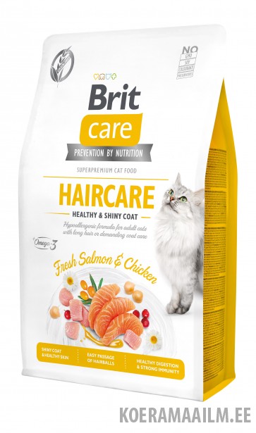 Brit Care Cat Grain-Free Haircare Healthy & Shiny coat kassitoit 2 kg