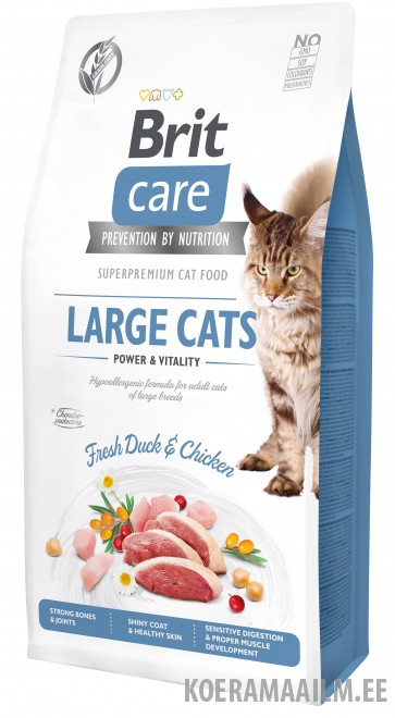 Brit Care Cat Grain-Free Large cats Power Vitality kassitoit 7 kg