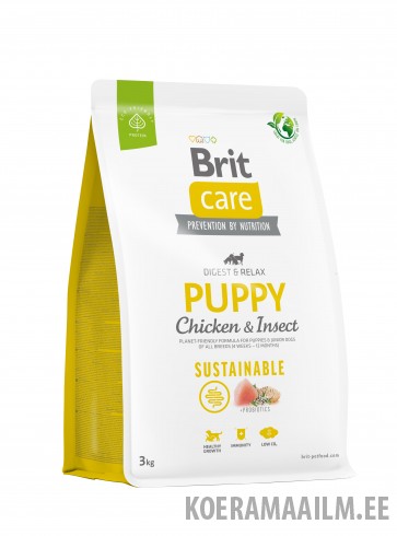 Brit Care Sustainable Puppy Chicken & Insect koeratoit 3kg