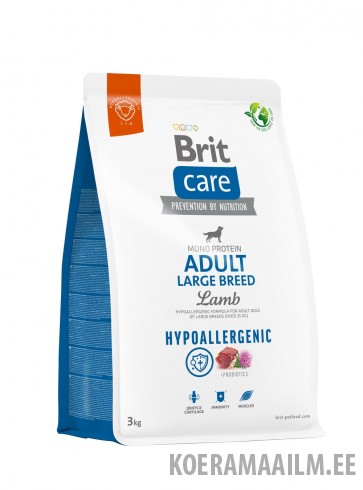 Brit Care Hypoallergenic Adult Large Breed Lamb koeratoit 3kg