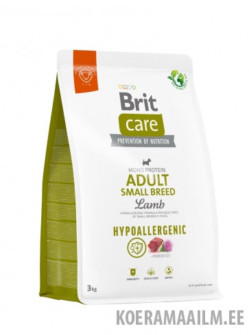 Brit Care Hypoallergenic Small Breed Lamb koeratoit 3kg