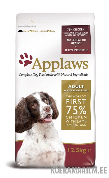 Applaws Dog Adult Small & Medium Kana ja Lambalihaga 7.5kg