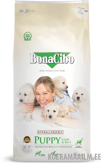 BONACIBO DOG Puppy kuivtoit lambaliha ja riisiga 3kg