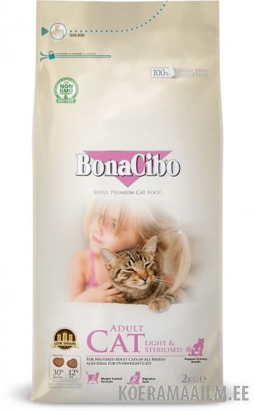 BONACIBO Adult Cat Light & Sterilised 2kg