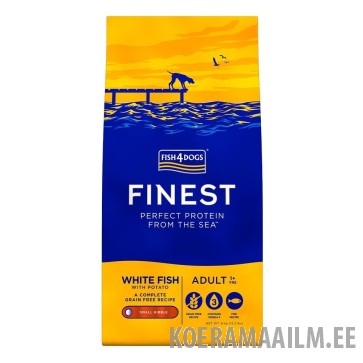 Fish4Dogs koera täissööt valge kala väike graanul 1,5 kg