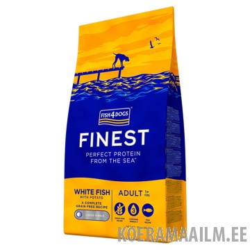 Fish4Dogs koera täissööt valge kala suur graanul 12 kg