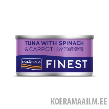 Fish4Dogs koera konserv tuunikala ja porgand ja spinat 85 g