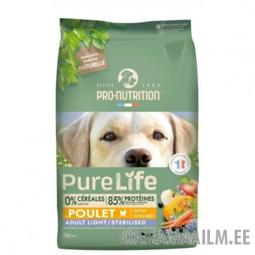 Pure Life Dog Light / Sterilized Ülekaalulistele ja steriliseeritud koertele 12kg