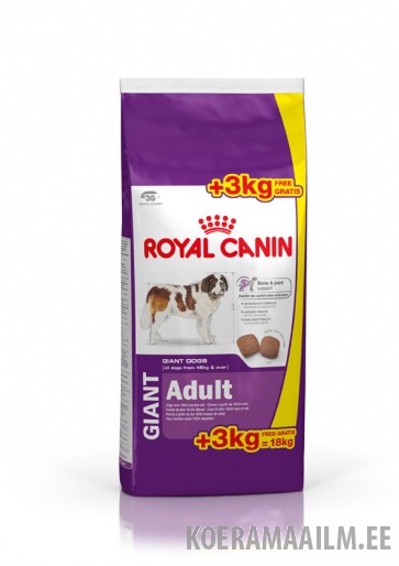 Royal Canin - GIANT Adult 15 kg + 3 kg tasuta!