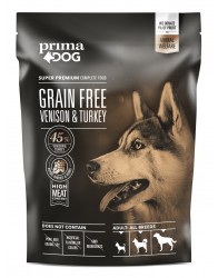 PrimaDog GRAIN FREE täistoit hirveliha-kalkuni kõikidele täiskasvanud koertele 1,5 kg LÕPUMÜÜK