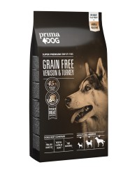 PrimaDog GRAIN FREE täistoit hirveliha-kalkuni kõikidele täiskasvanud koertele 10kg