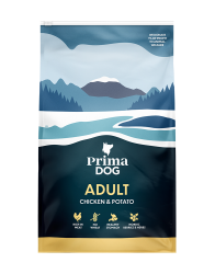 PrimaDog täistoit kana-kartuli, kõikidele täiskasvanud koertele 4x10kg