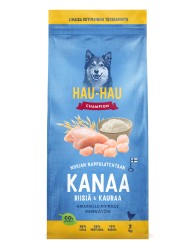 Hau Hau Champion täistoit kõikidele täiskasvanud koertele kanalihaga -riisi ja kaeraga 2kg