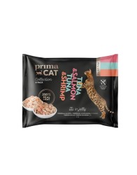PrimaCat Fillets kassieine tuunikala lõhe+tuunikala krevett tarrendis 4x50g
