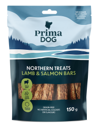 PrimaDog Northern Treats maius lambaliha-lõhe astelpajuga 400g