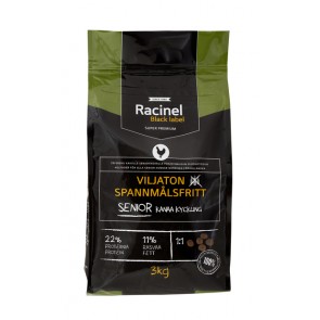 Racinel Black Label kuivtoit eakatele koertele kanaga 3 kg