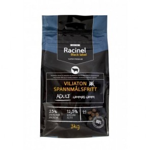 Racinel Black Label kuivtoit täiskasvanud koertele lambaga 3 kg