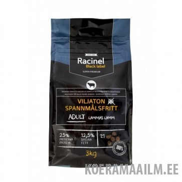 Racinel Black Label kuivtoit täiskasvanud koertele lambaga 3 kg