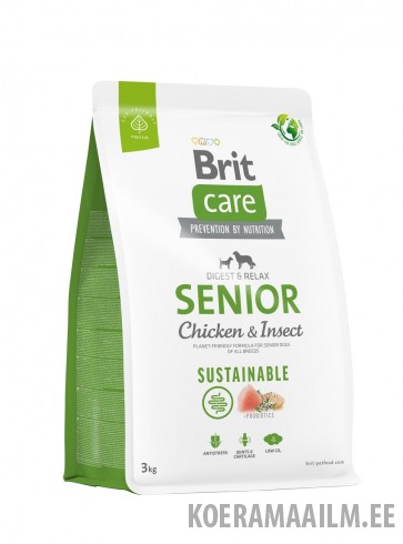 Brit Care Sustainable Senior Chicken & Insect koeratoit 3kg