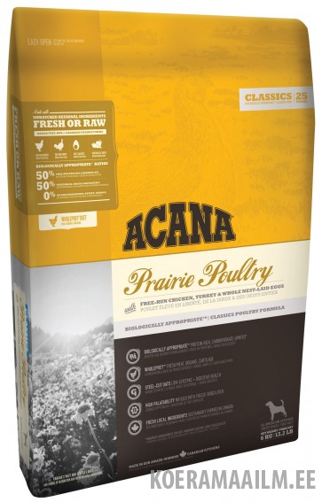 ACANA Classics 25 Dog Prairie Poultry igas vanuses koertele 11,4kg
