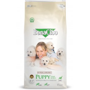 BONACIBO DOG Puppy kuivtoit lambaliha ja riisiga 3kg